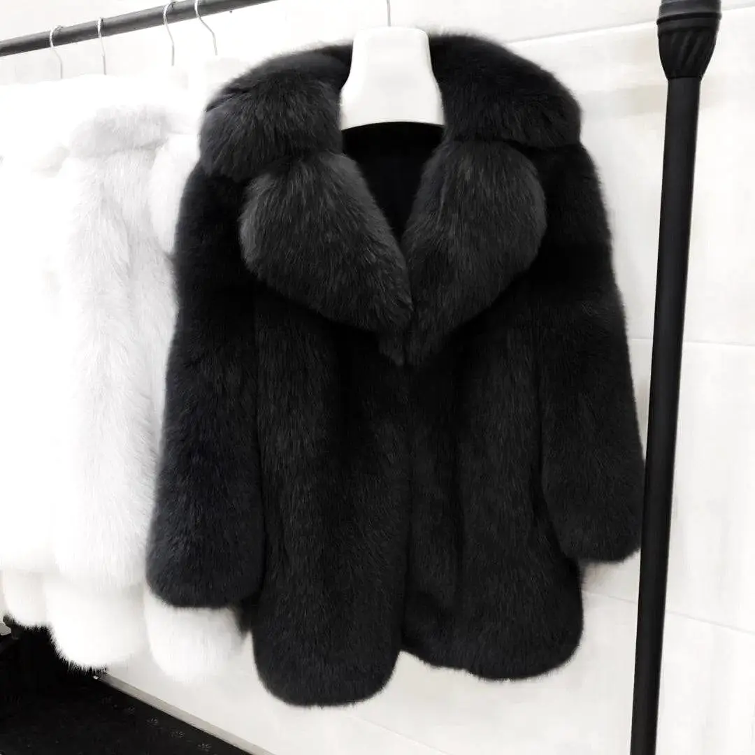 Lux Thick Fox Fur Coat