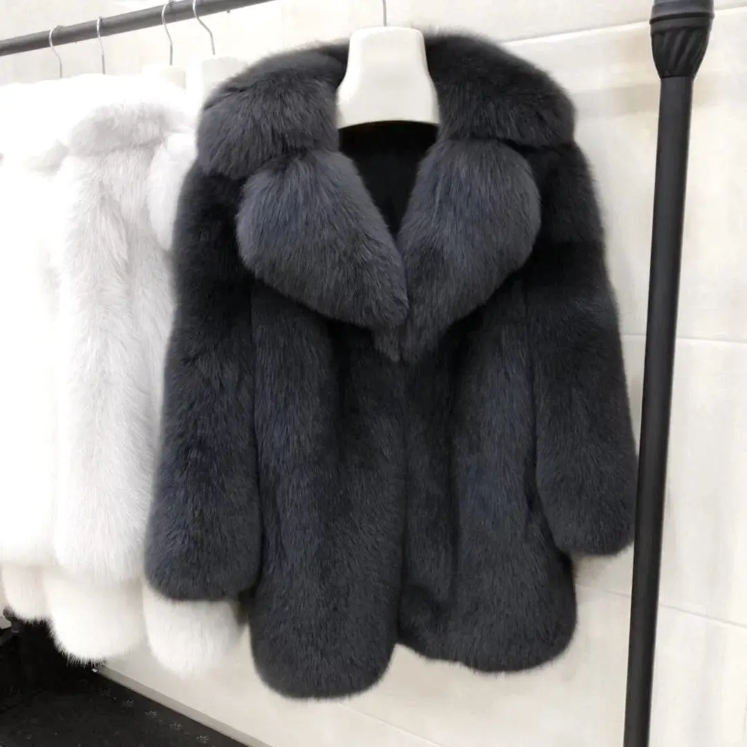 Lux Thick Fox Fur Coat