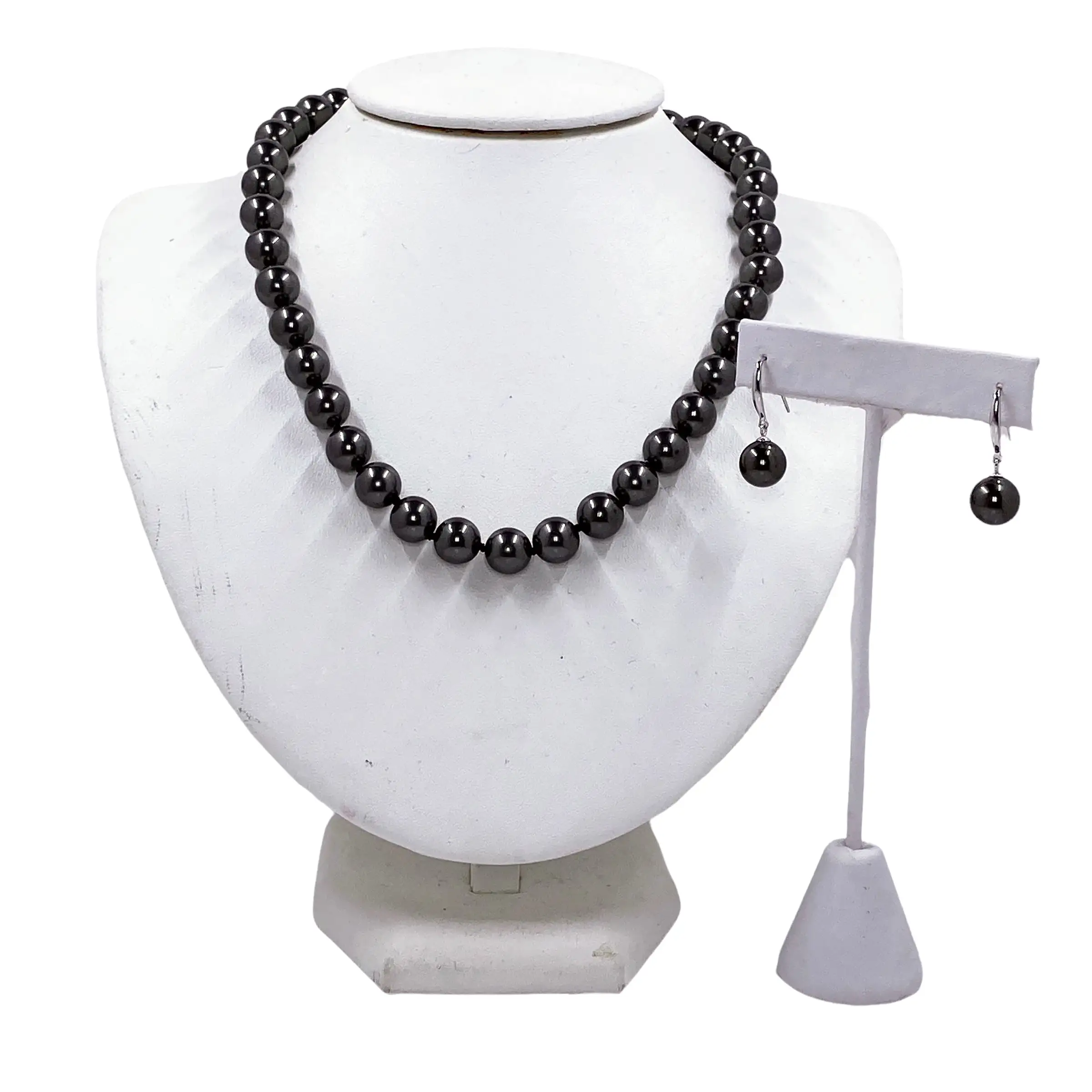 Madam VP Black Pearl Necklace and Earrings