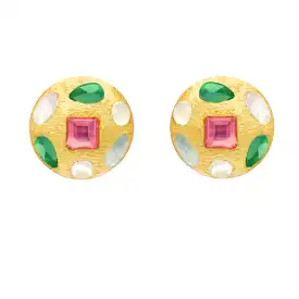 Marcia Moran Frida Mosaic Dome Stud Earrings