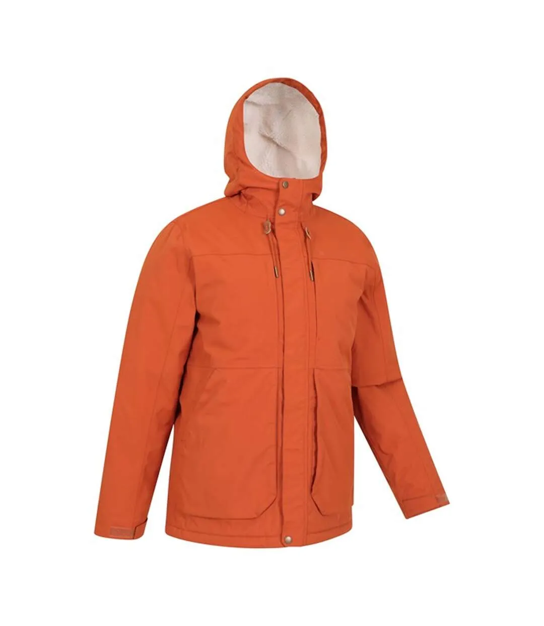 Mens coastline borg waterproof jacket rust Mountain Warehouse