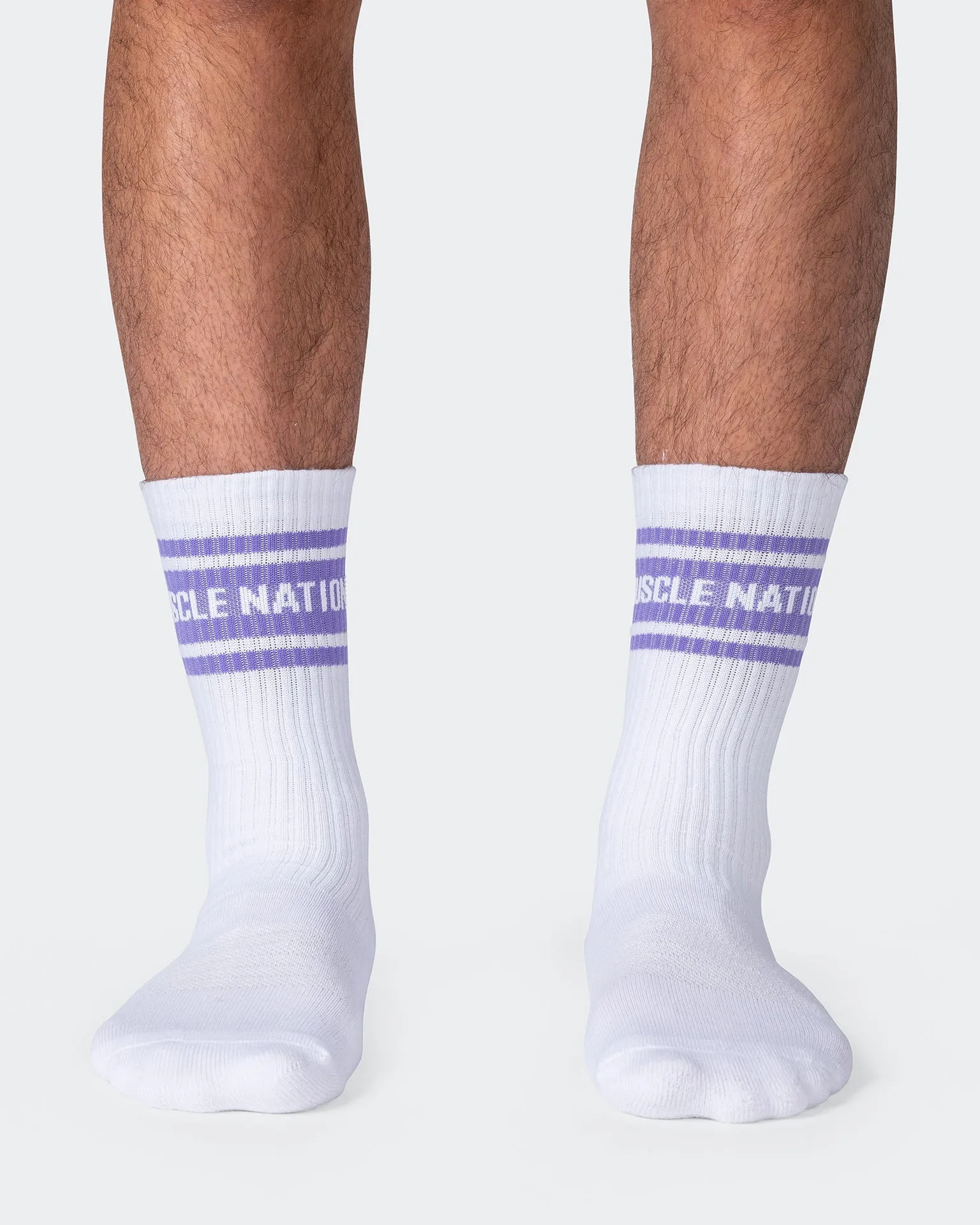 Mens MN Crew Socks Multi (Antique Green / Aster Purple)