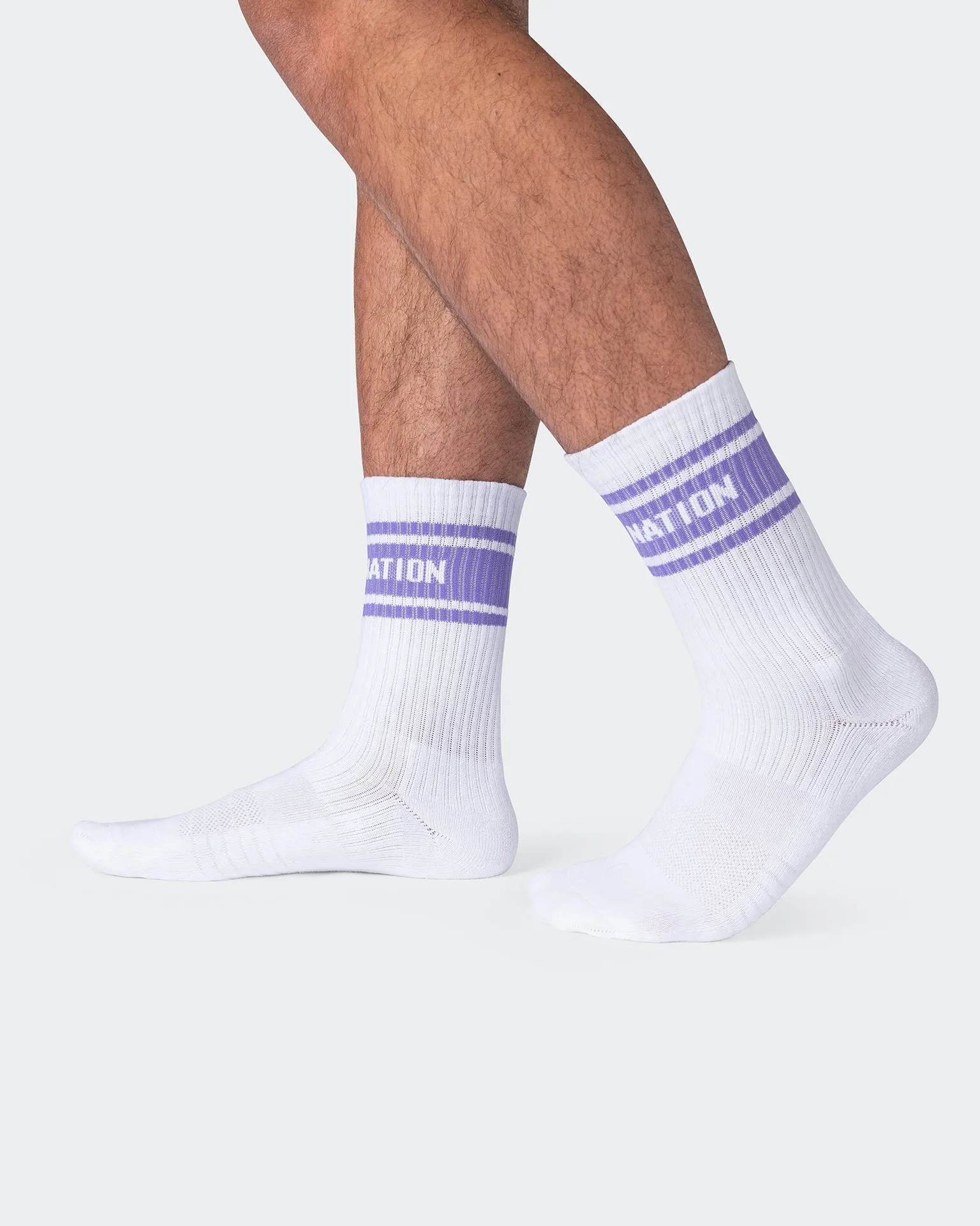 Mens MN Crew Socks Multi (Antique Green / Aster Purple)