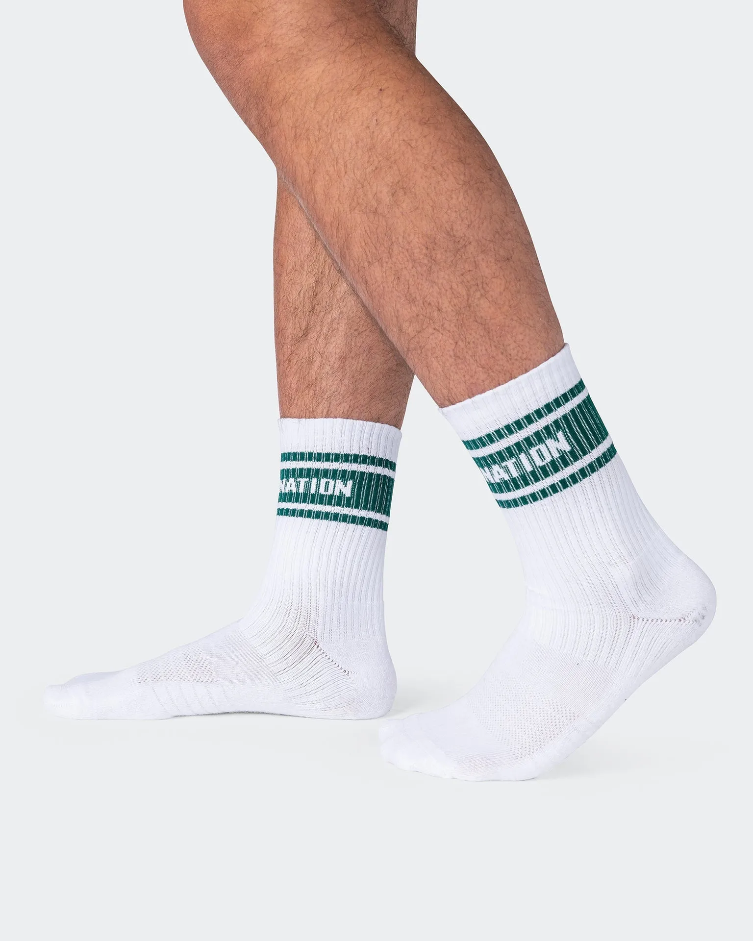 Mens MN Crew Socks Multi (Antique Green / Aster Purple)