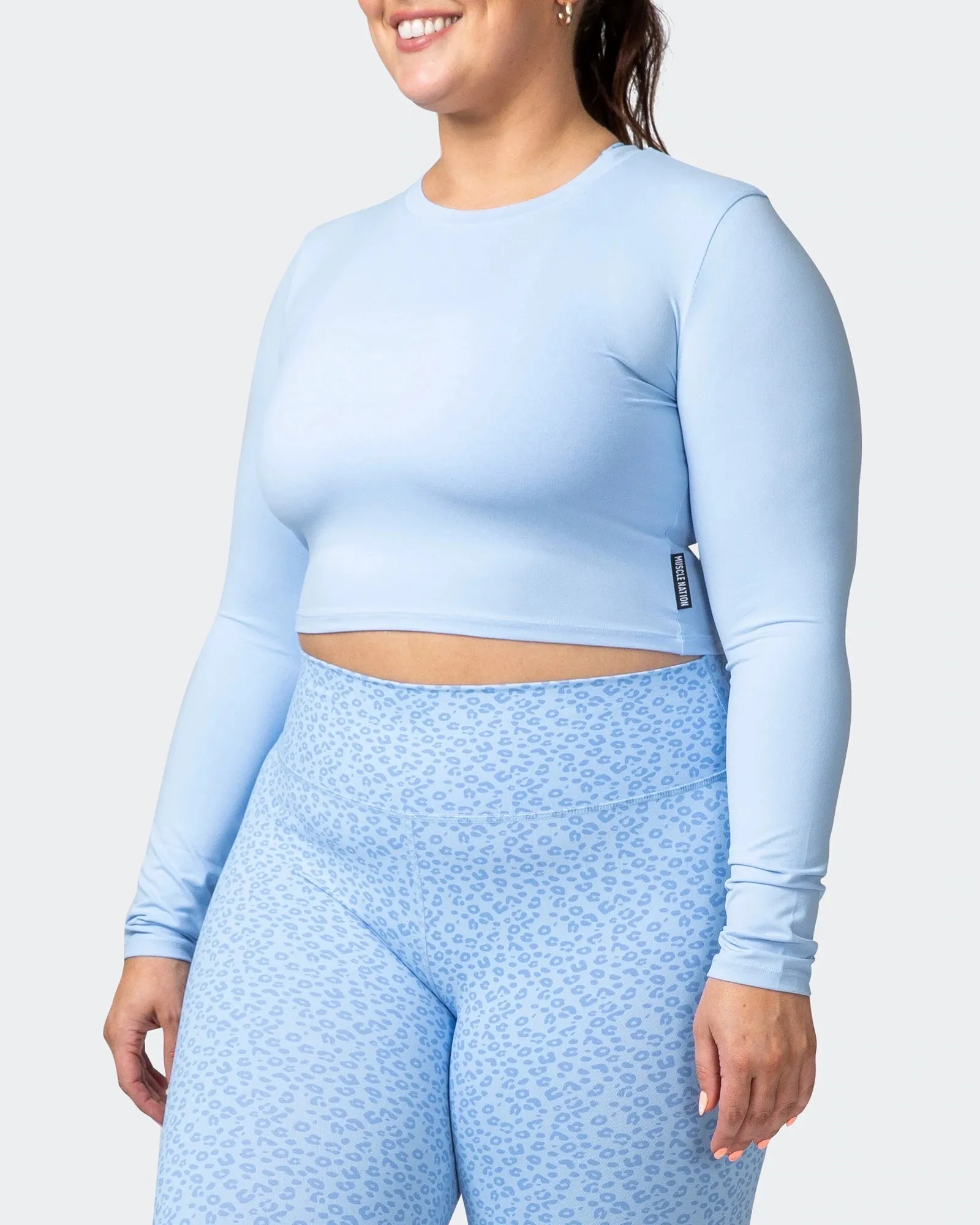 MN EVERYDAY CROPPED LONG SLEEVE TOP Periwinkle