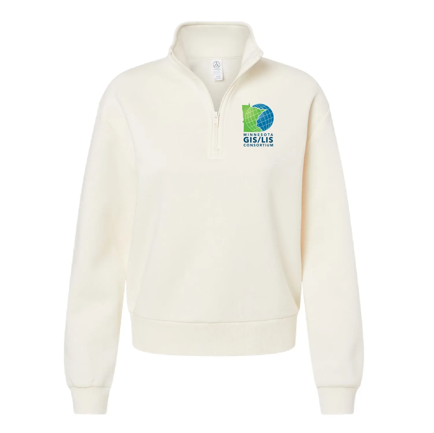 MN GIS/LIS Women's Eco-Cozy Fleece Quarter-Zip Sweatshirt Consortium Logo