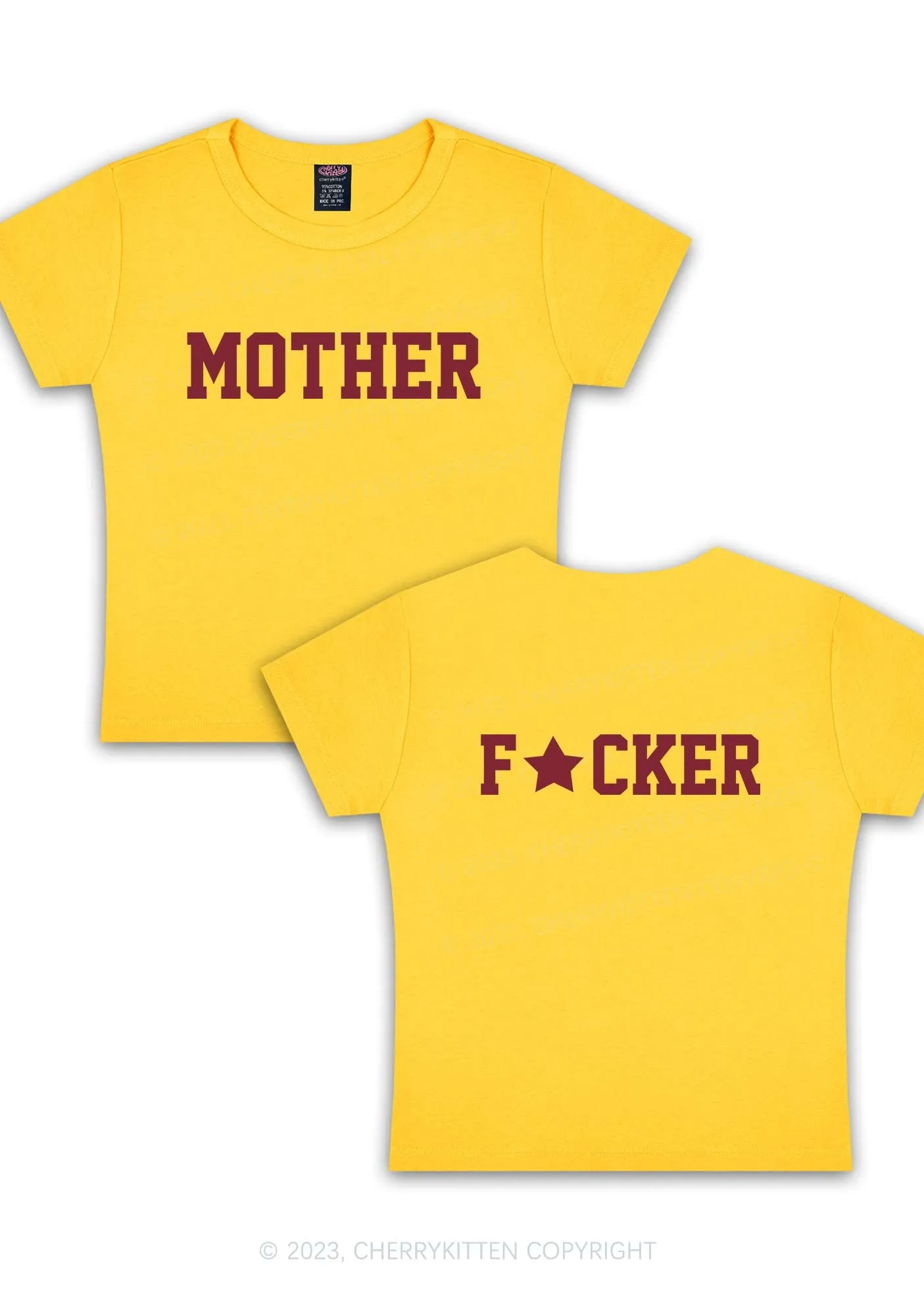 Motherfxcker Two Sides Y2K Baby Tee