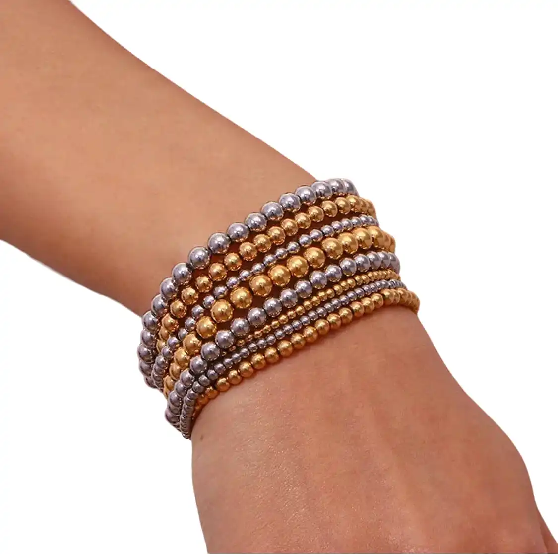 Nellie Gold Ball Stretch Bracelet