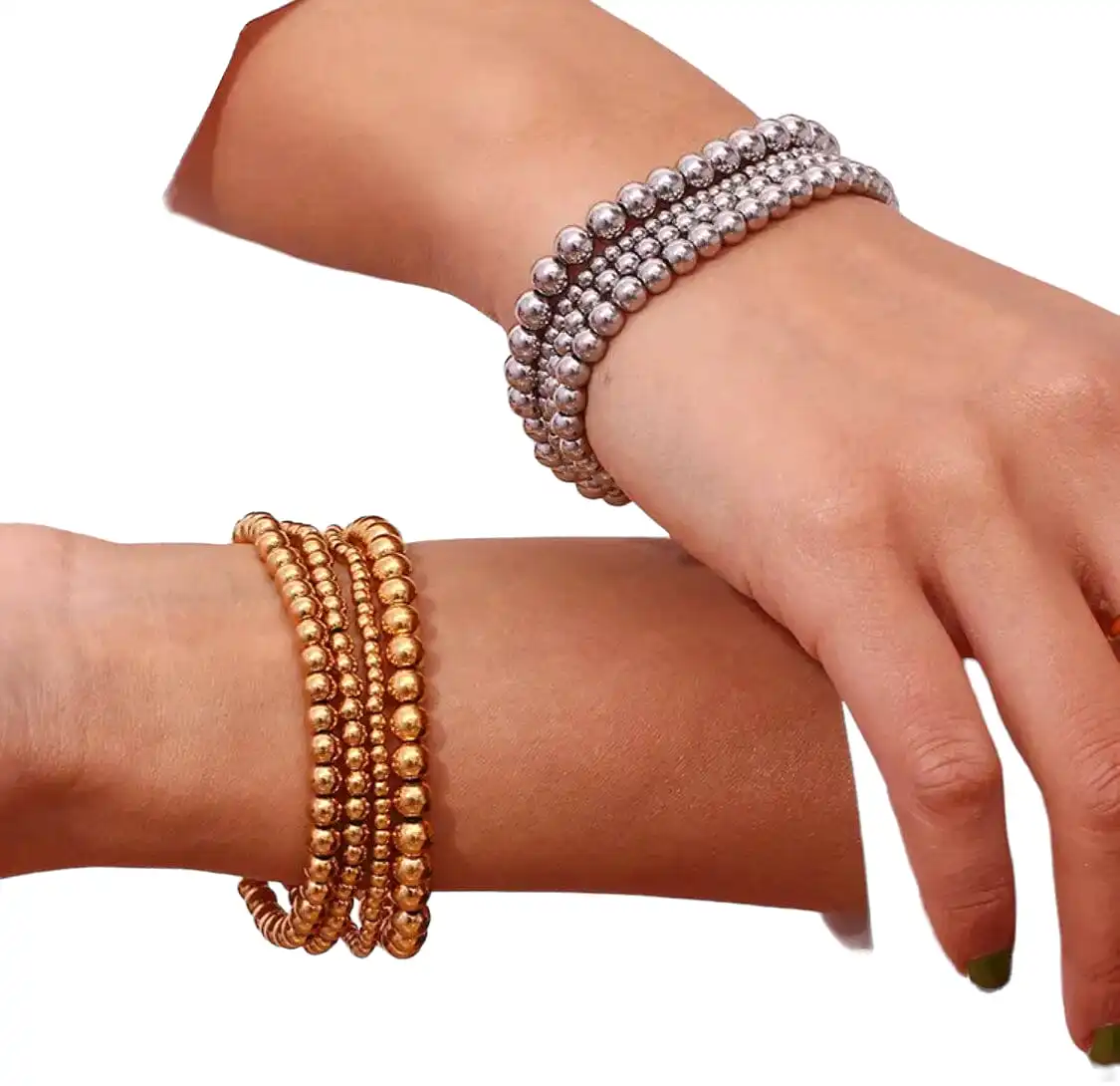 Nellie Gold Ball Stretch Bracelet