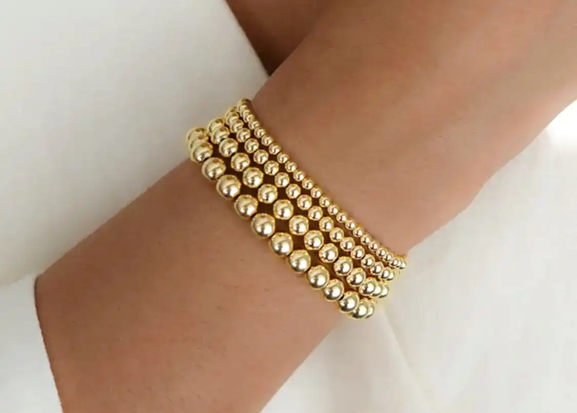 Nellie Gold Ball Stretch Bracelet