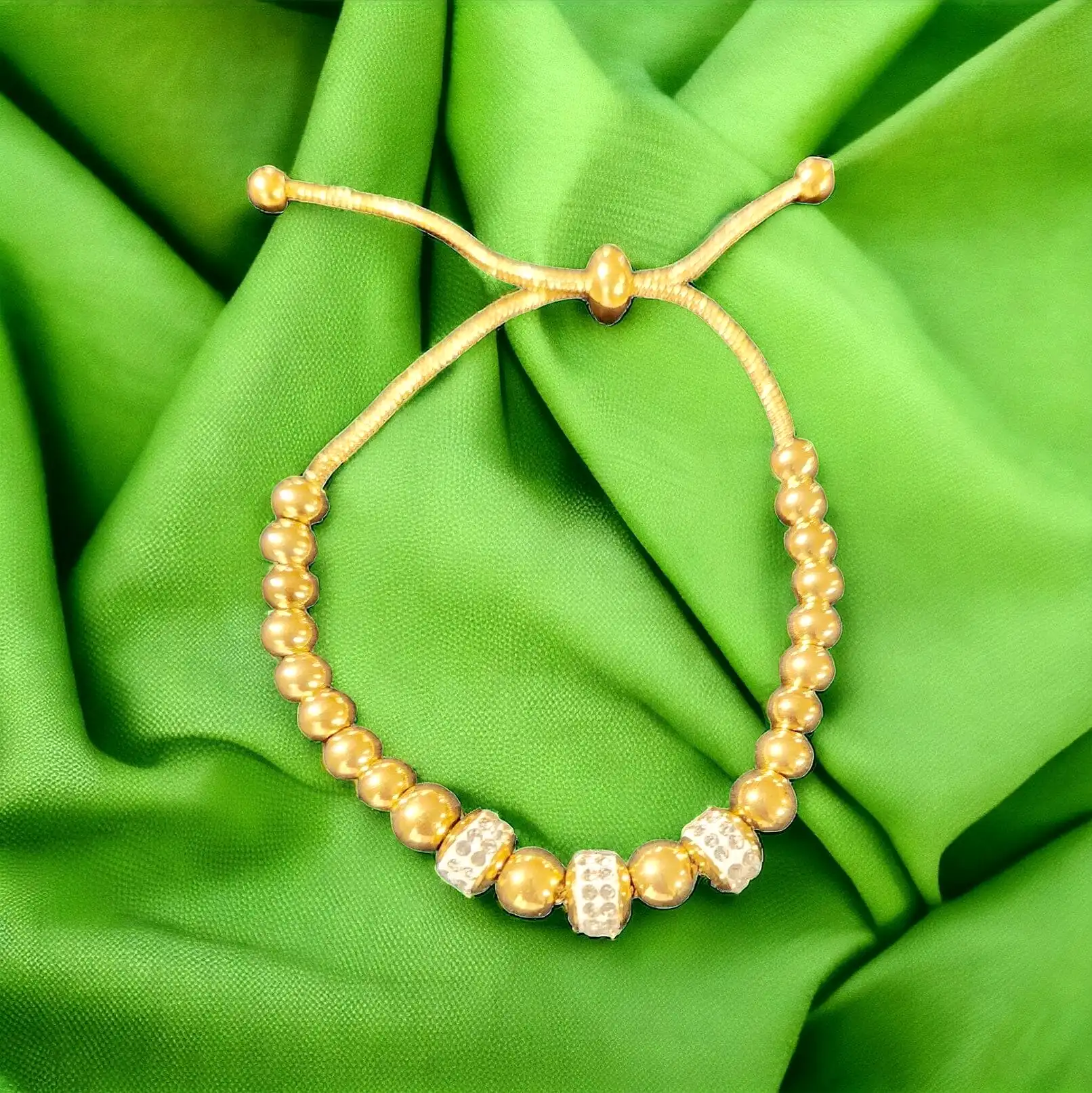 Nellie Gold Silver Ball Adjustable Bracelet