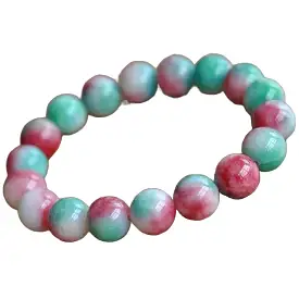 Pink and Green Jade Bracelet