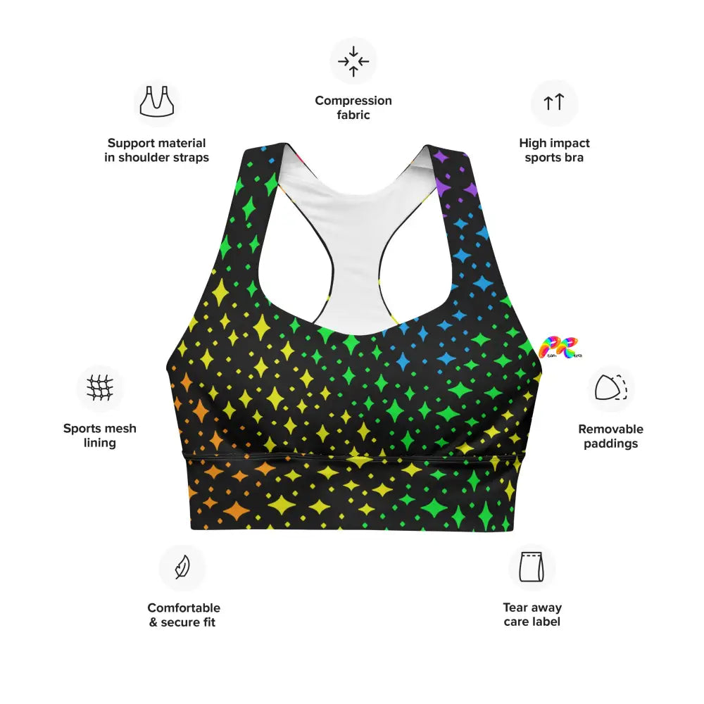 Pride Stars Longline Sports Bra