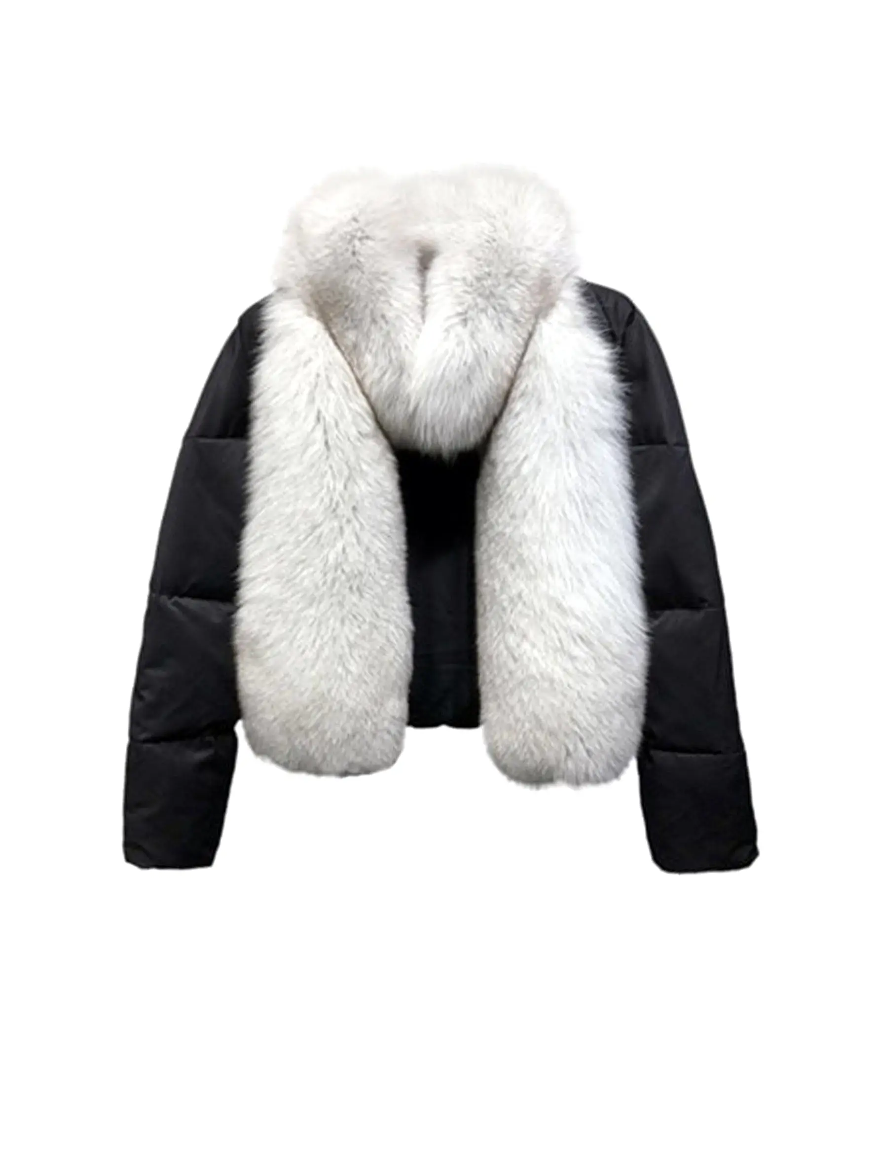 Puffer Coat With Fox Fur Collar