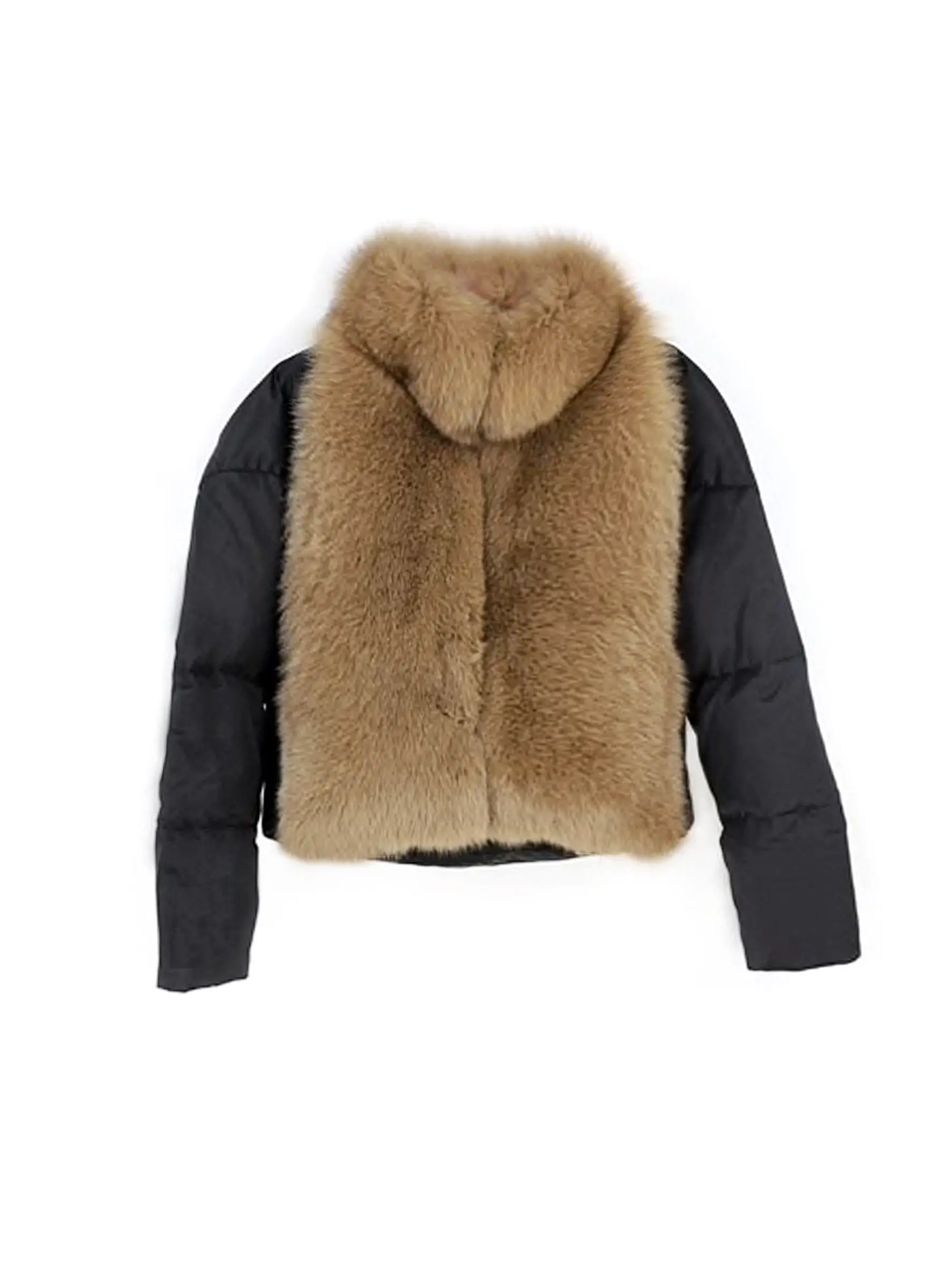 Puffer Coat With Fox Fur Collar