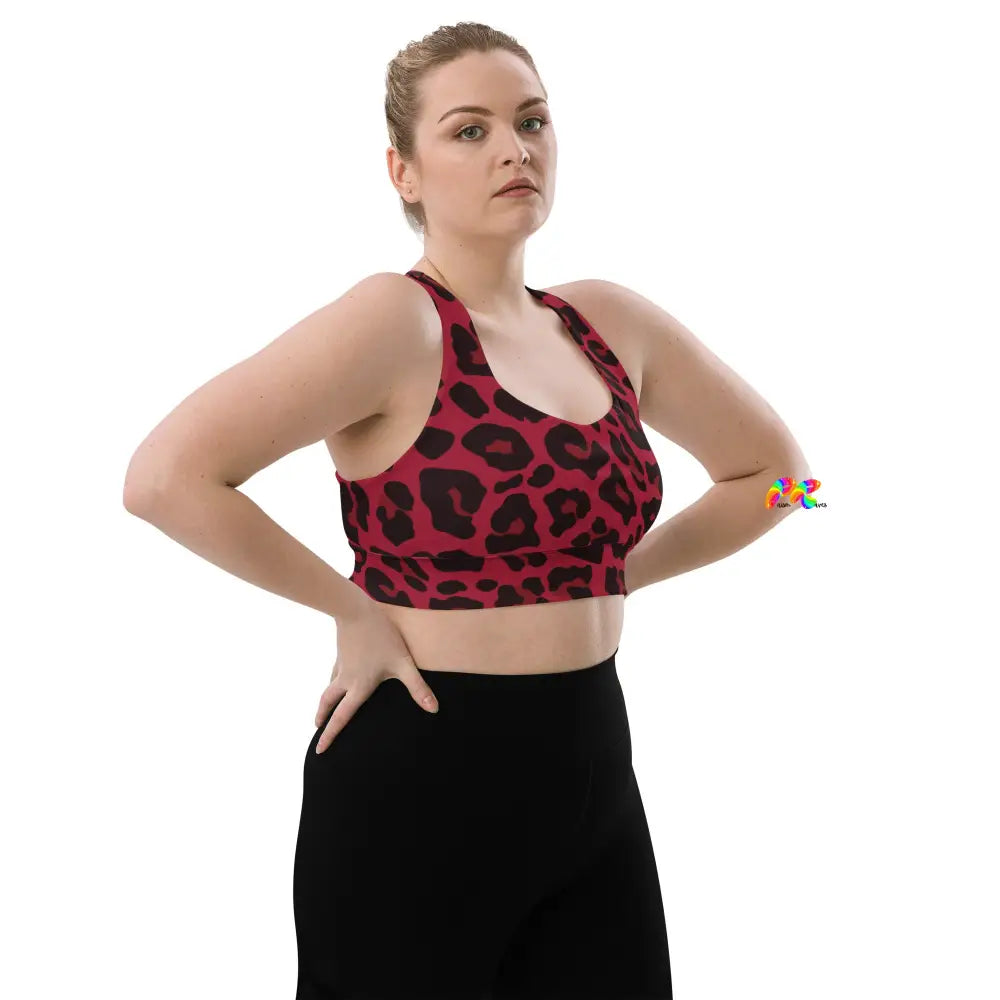 Red Leopard Festival Sports Bra