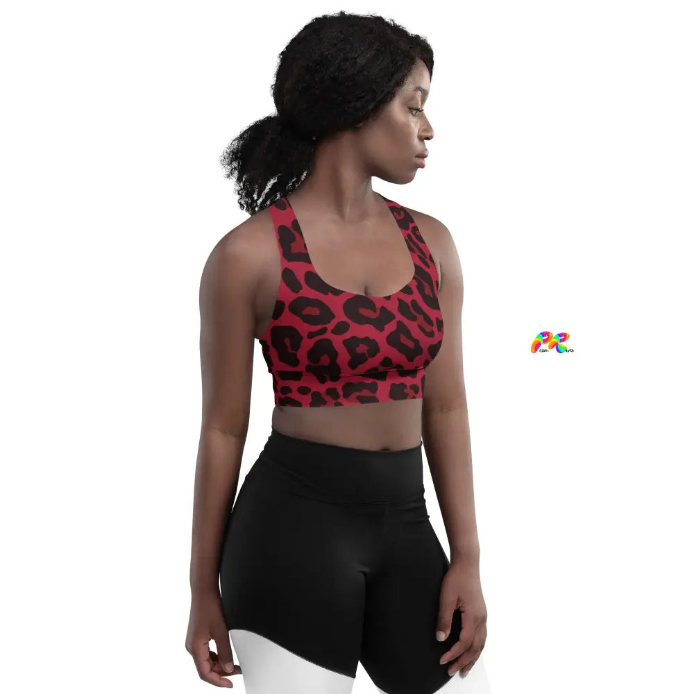 Red Leopard Festival Sports Bra