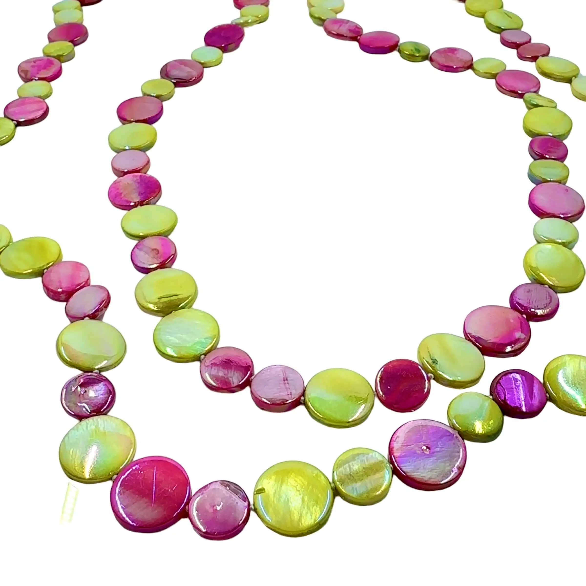 Sea Lily Pink and Green Mother of Pearl AKA Necklace