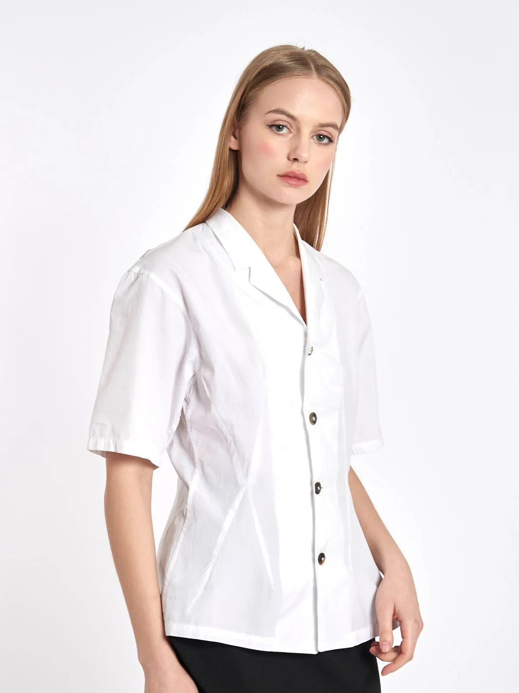 Short sleeves white Y2K Gothic by Yohji Yamamoto blouse