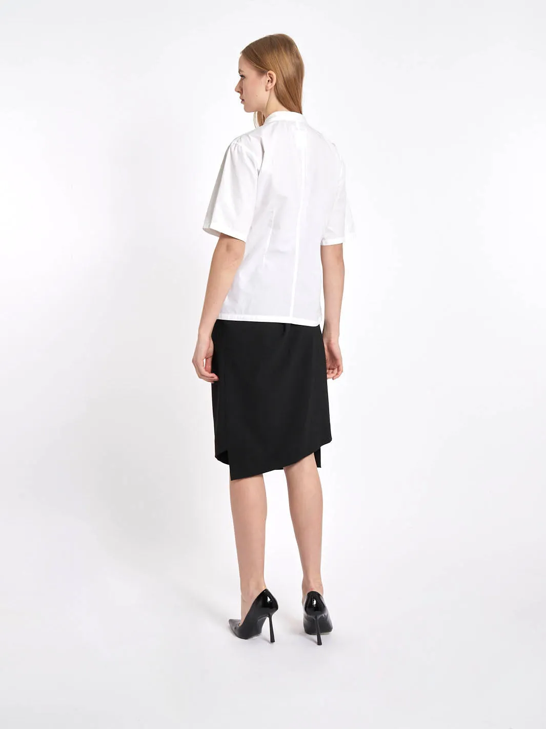 Short sleeves white Y2K Gothic by Yohji Yamamoto blouse