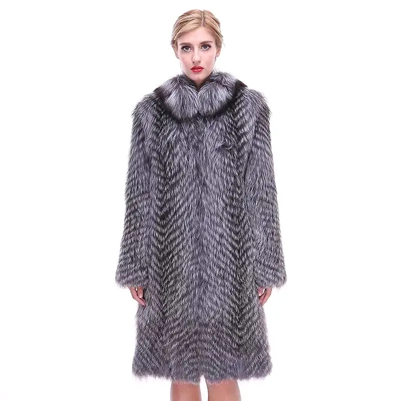 Striped Silver Fox For Coats Plus Size