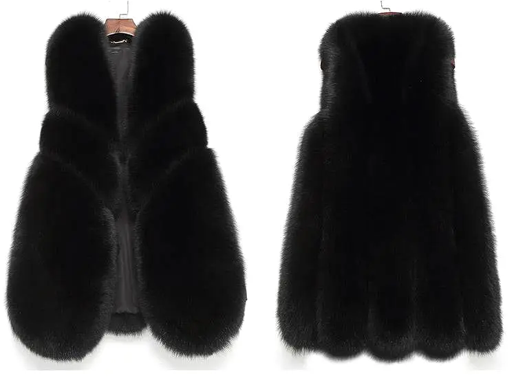 Three Asymmetrical Panel Genuine Fox Fur Gilet