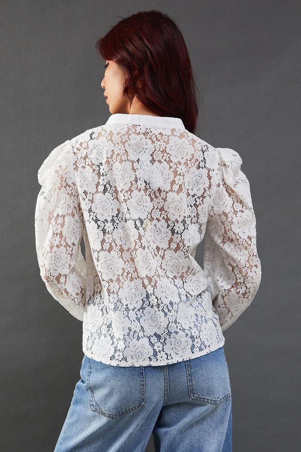 Tops | Lace Yoke Shirt | Warehouse