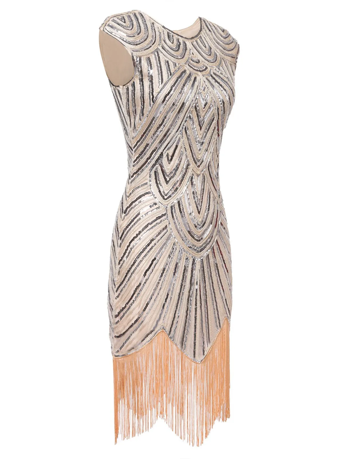 [US Warehouse] Pink 1920s Tassel Gatsby Flapper Dress