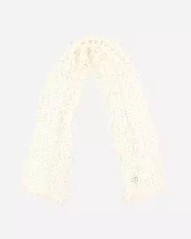 Vintage Cream Knit Fluffy Scarf