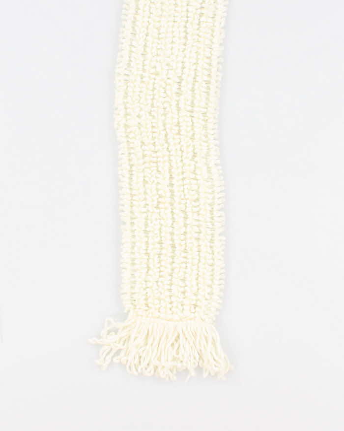 Vintage Hand Knit Cream Fluffy Scarf