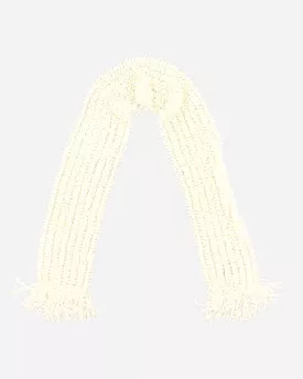 Vintage Hand Knit Cream Fluffy Scarf