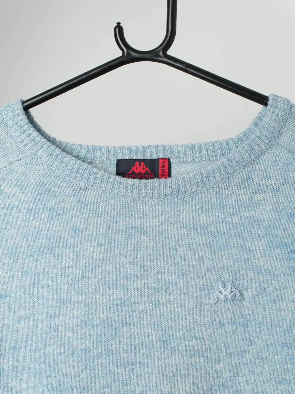 Vintage Kappa wool jumper in sky blue – XL