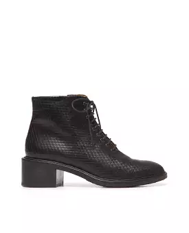 Warehouse Sale - Utano Boot Textured Black Leather