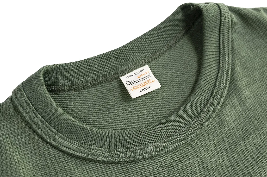 Warehouse Slub Cotton T-Shirt - Green Plain