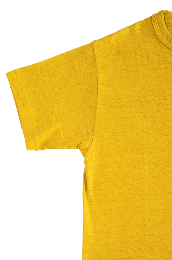 Warehouse Slub Cotton T-Shirt - Mustard w/ Pocket