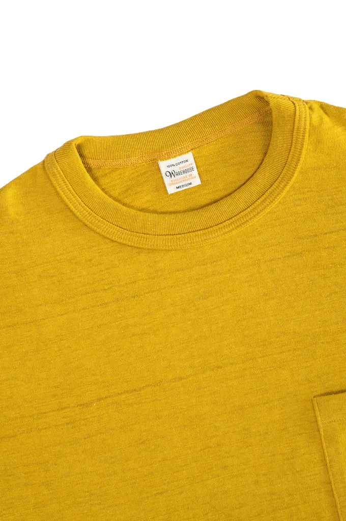 Warehouse Slub Cotton T-Shirt - Mustard w/ Pocket