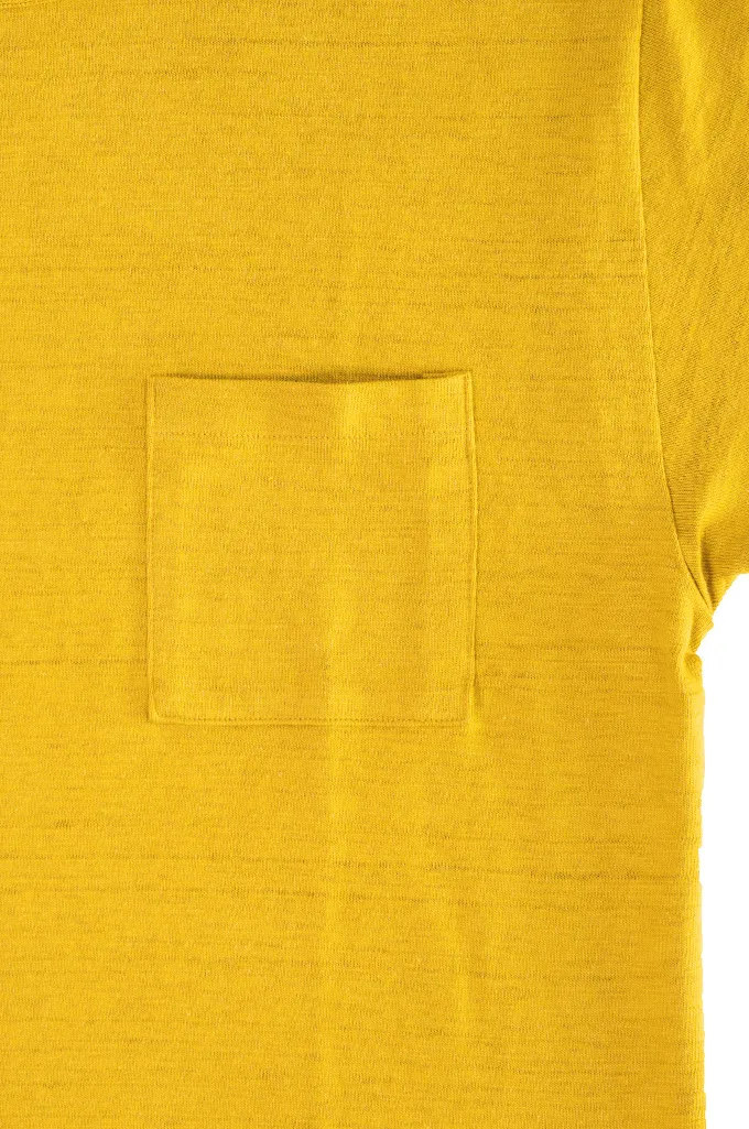 Warehouse Slub Cotton T-Shirt - Mustard w/ Pocket