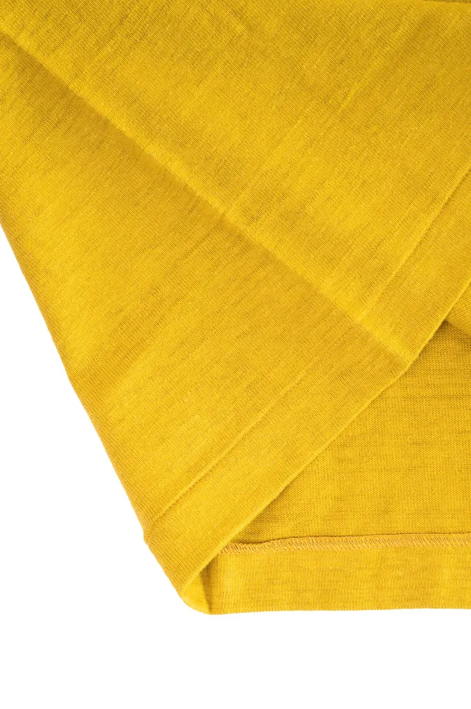 Warehouse Slub Cotton T-Shirt - Mustard w/ Pocket