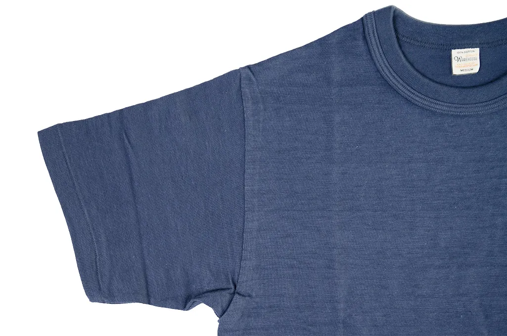 Warehouse Slub Cotton T-Shirt - Navy w/ Pocket