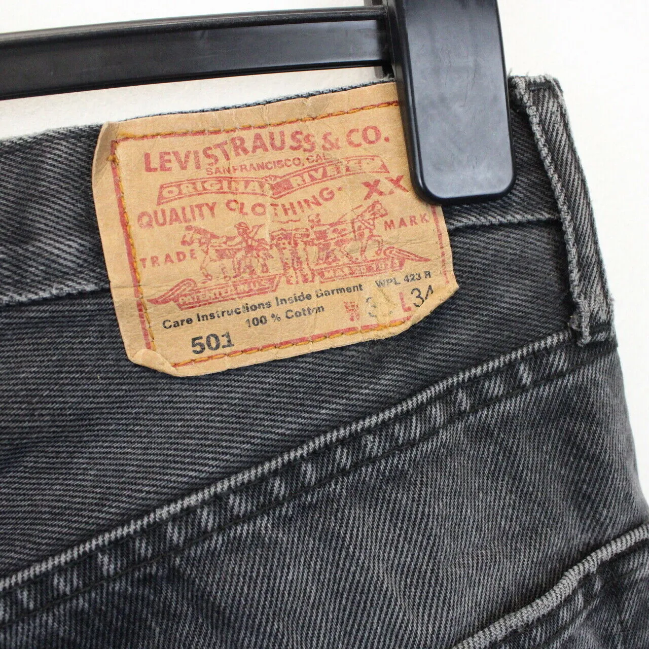 Womens LEVIS 501 Jeans Grey Charcoal | W30 L34