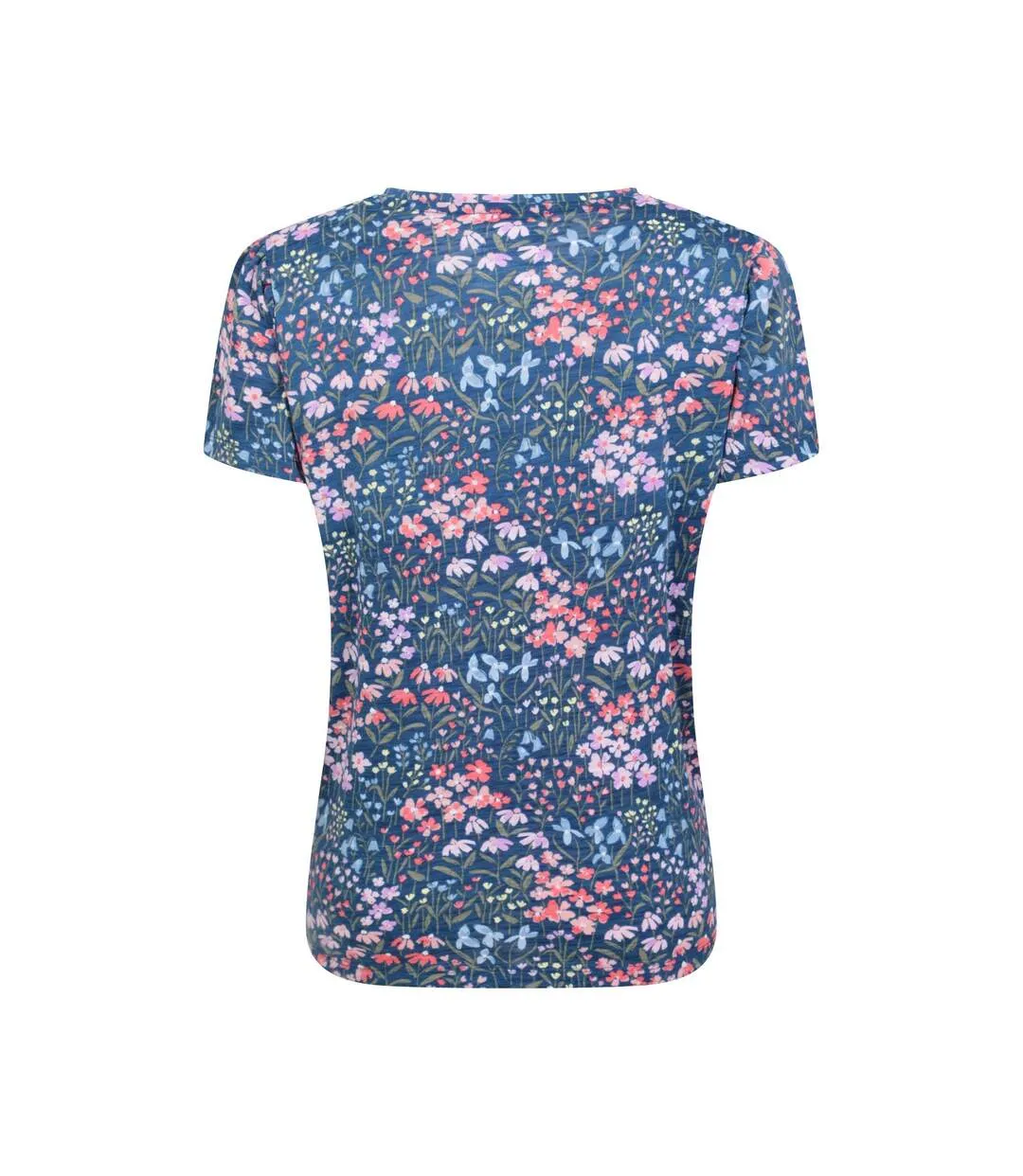 Womens/ladies devon floral keyhole t-shirt navy Mountain Warehouse