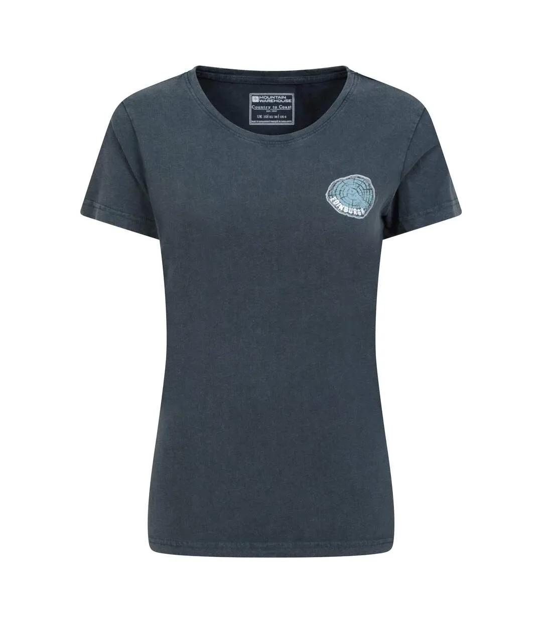 Womens/ladies edinburgh tree ring organic t-shirt navy Mountain Warehouse