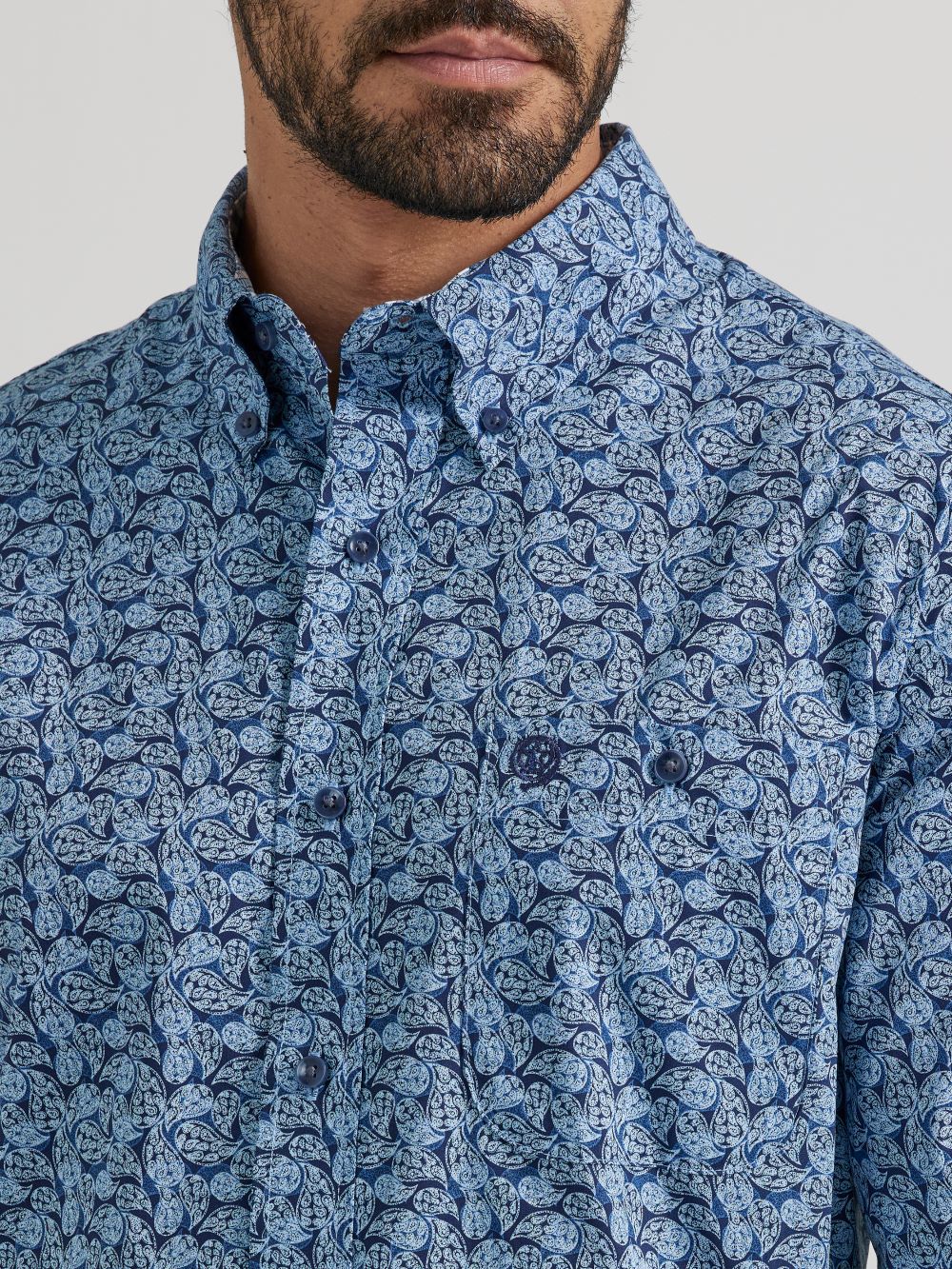 'Wrangler' Men's George Strait Paisley Button Down - Wavy Sea