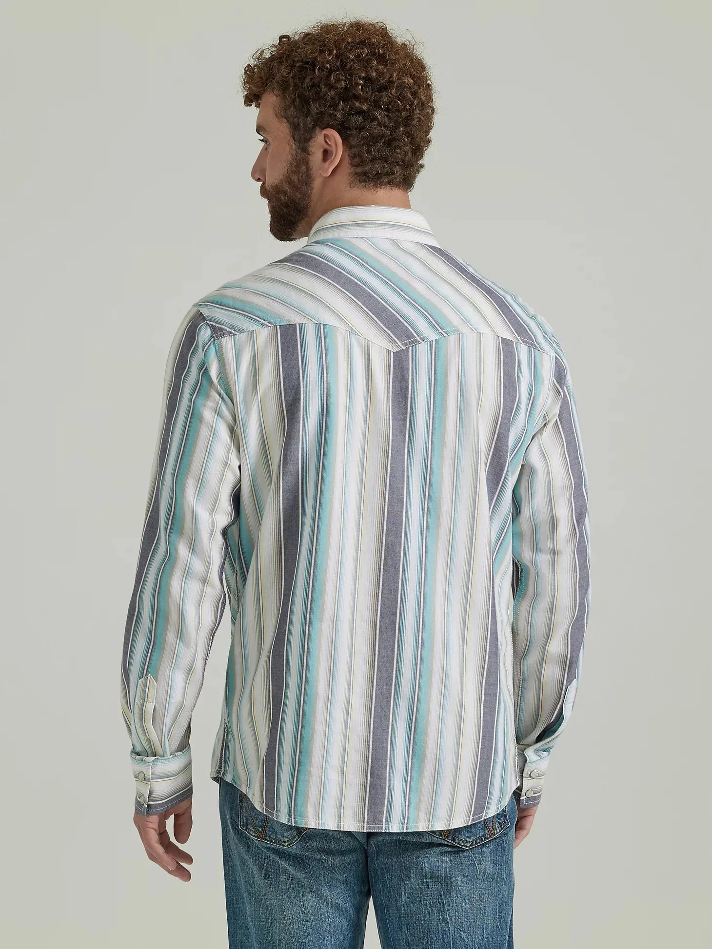 Wrangler Retro Striped Pearl Snap