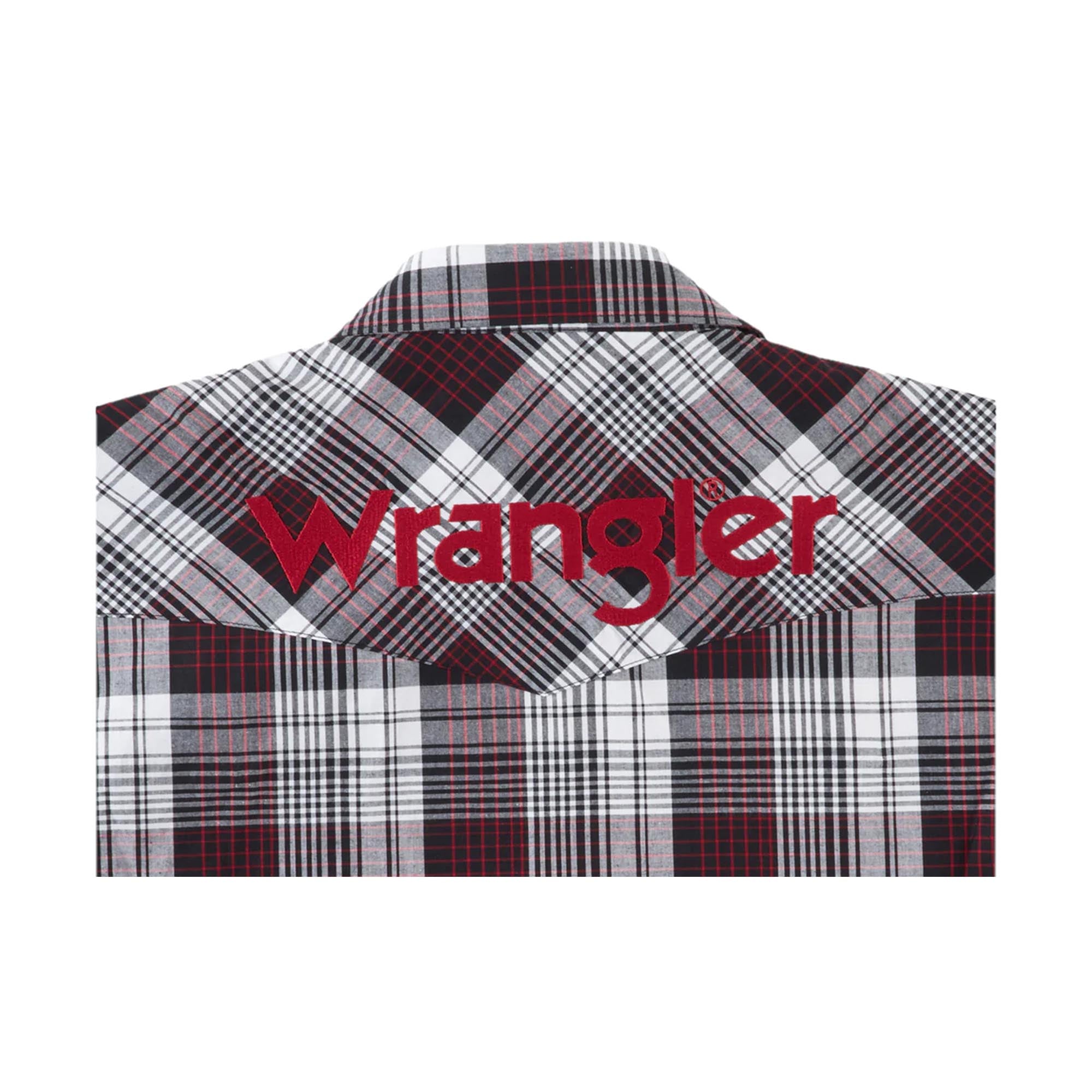 Wrangler Western LS Logo Shirt Black Red Plaid