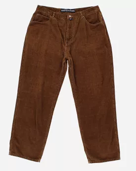 Y2K 00s Nautica Brown Corduroy Trousers - W36 L30