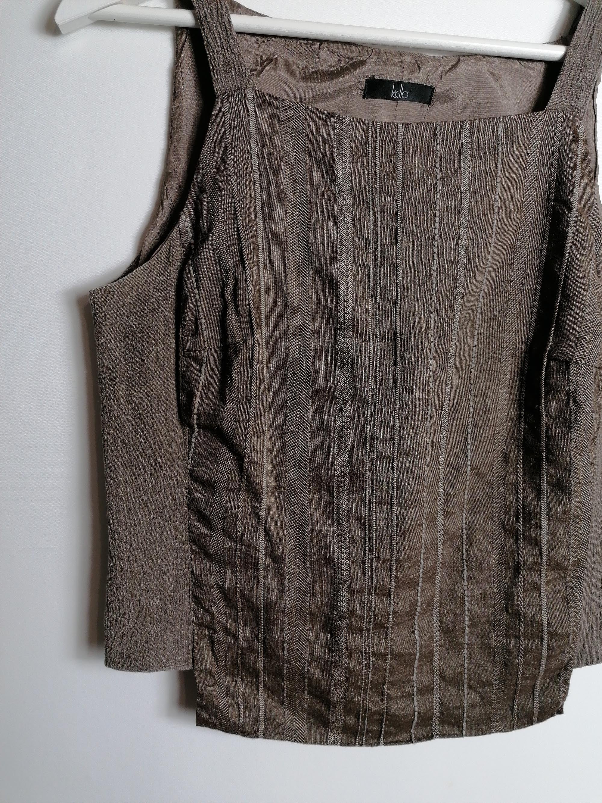 Y2K KELLO Denmark Linen Vest Top - M