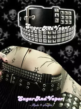 Y2k Star Rivets Grunge Pu Leather Belt